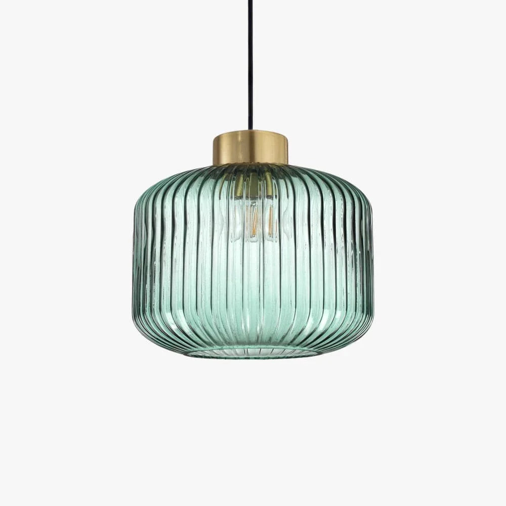 Ribbed Clear Glass Pendant Light