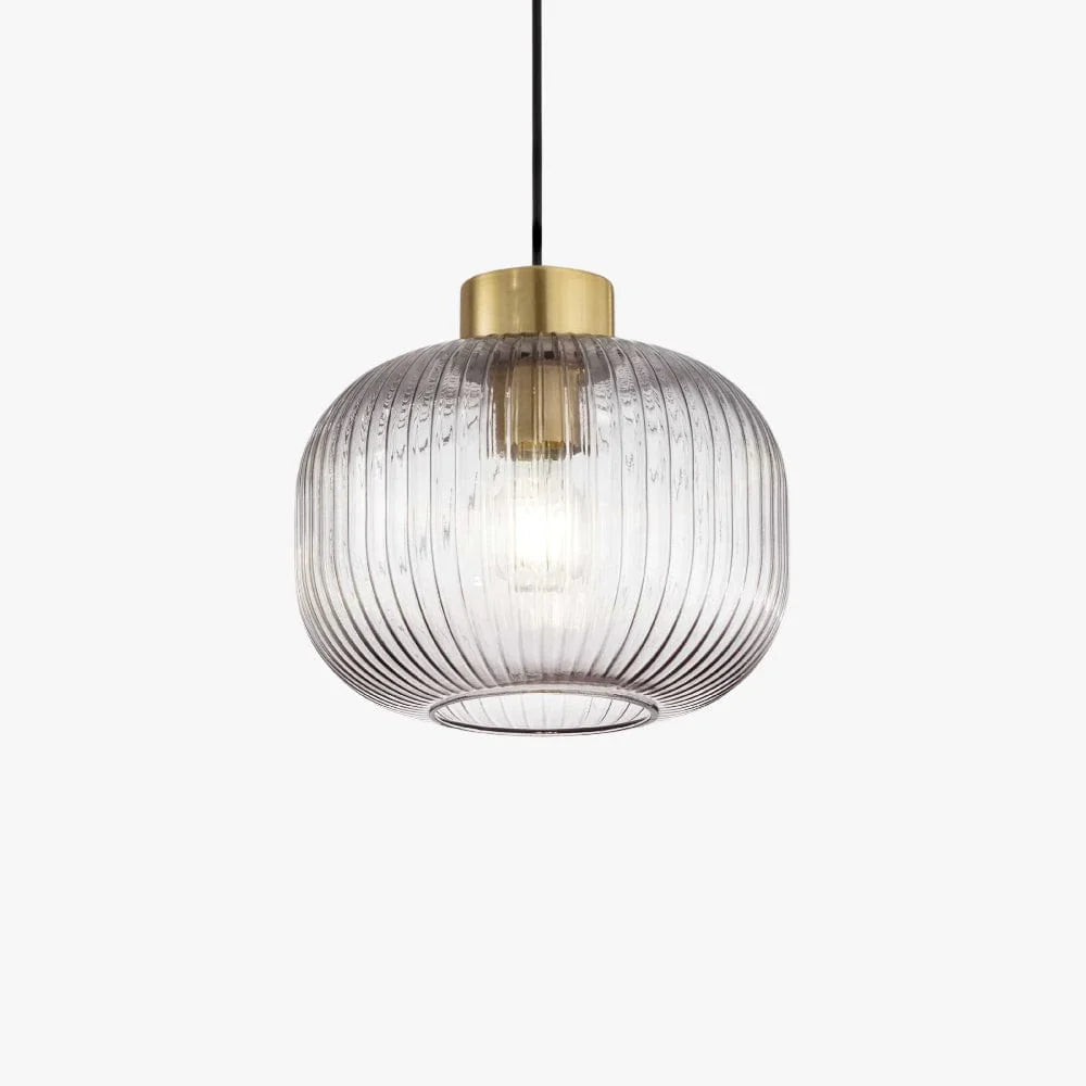 Ribbed Clear Glass Pendant Light