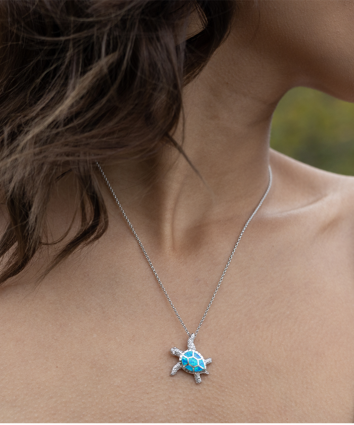 Daughter - A Gift - Opal Turtle Necklace
