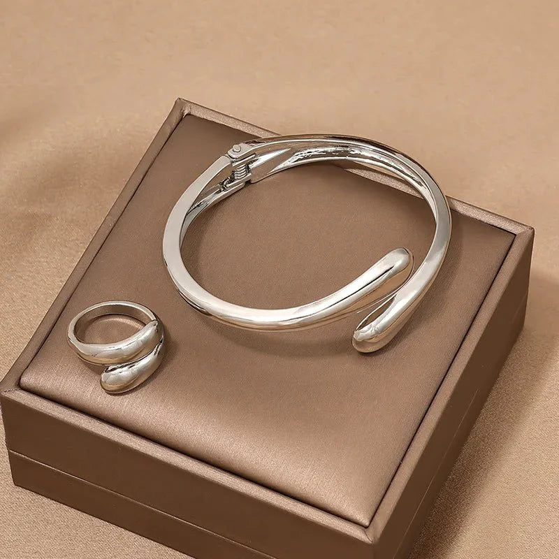 Briony Twisted Wrap Choker Necklace, Bracelet, Ring Set
