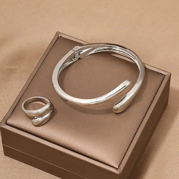 Briony Twisted Wrap Choker Necklace, Bracelet, Ring Set