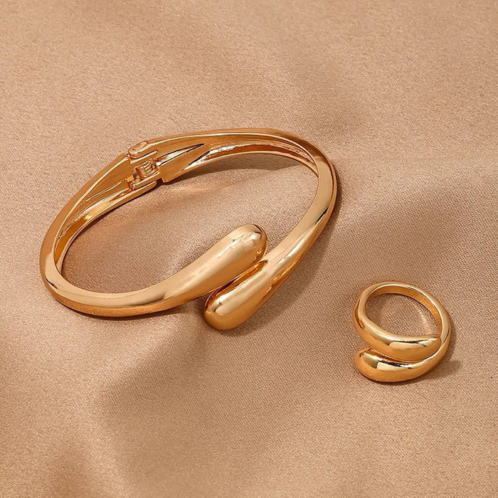 Briony Twisted Wrap Choker Necklace, Bracelet, Ring Set