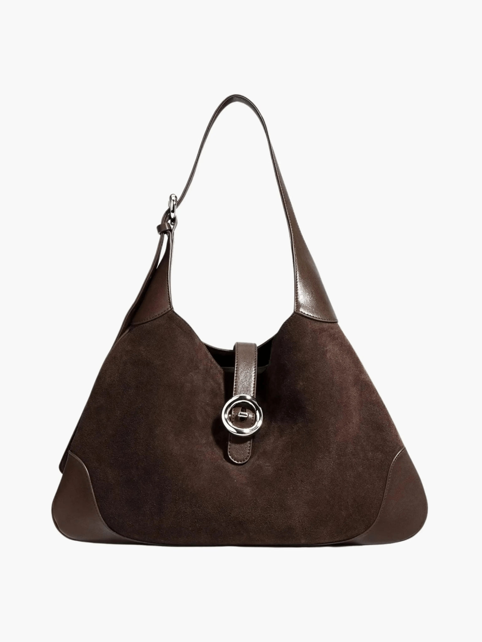 Colette | Suede Leather Shoulder Bag-Shoulder Bag-Urban Devyne-Dark Brown-Urban Devyne