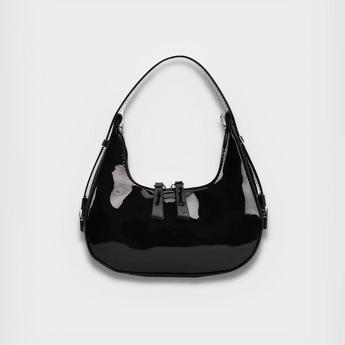 Laura | Patent Leather Mini Hobo Bag-Shoulder bag-Urban Devyne-Black-Urban Devyne