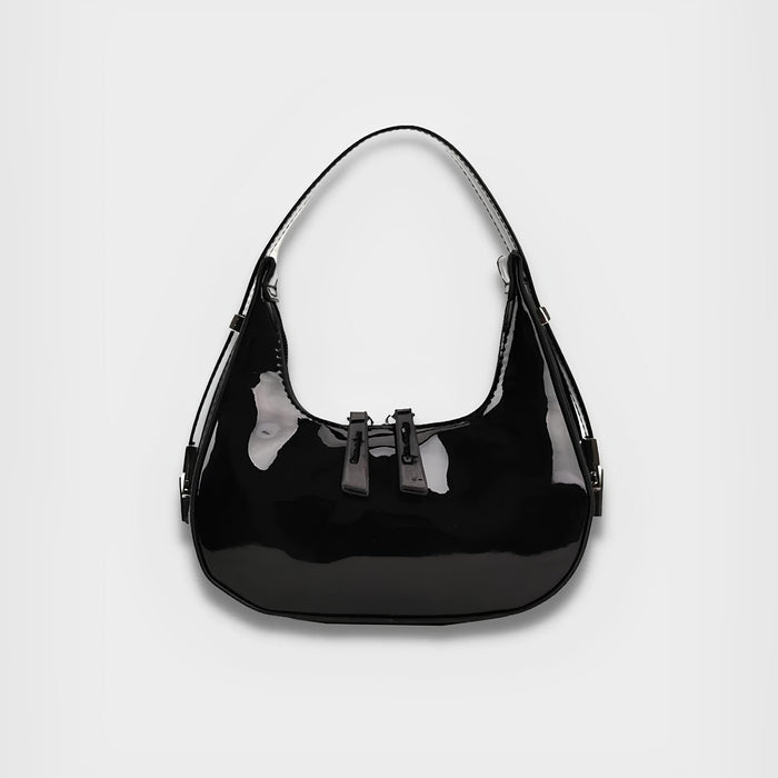 Laura | Patent Leather Mini Hobo Bag-Shoulder bag-Urban Devyne-Black-Urban Devyne