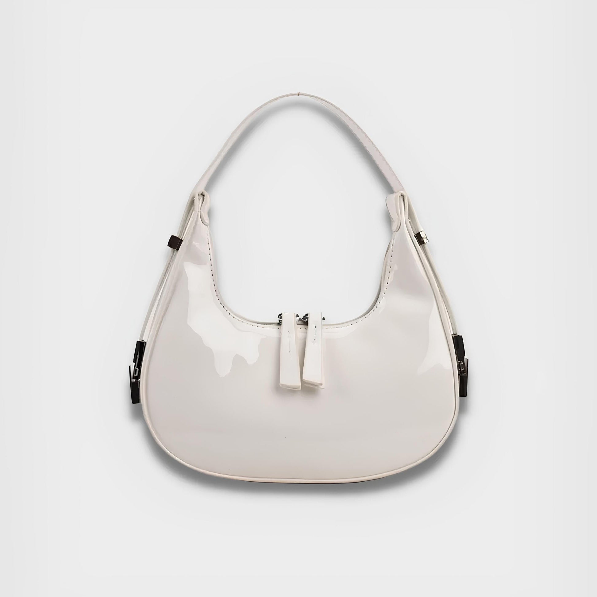 Laura | Patent Leather Mini Hobo Bag-Shoulder bag-Urban Devyne-White-Urban Devyne