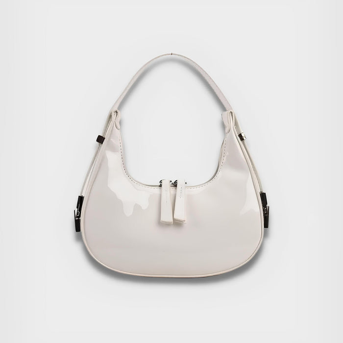 Laura | Patent Leather Mini Hobo Bag-Shoulder bag-Urban Devyne-White-Urban Devyne