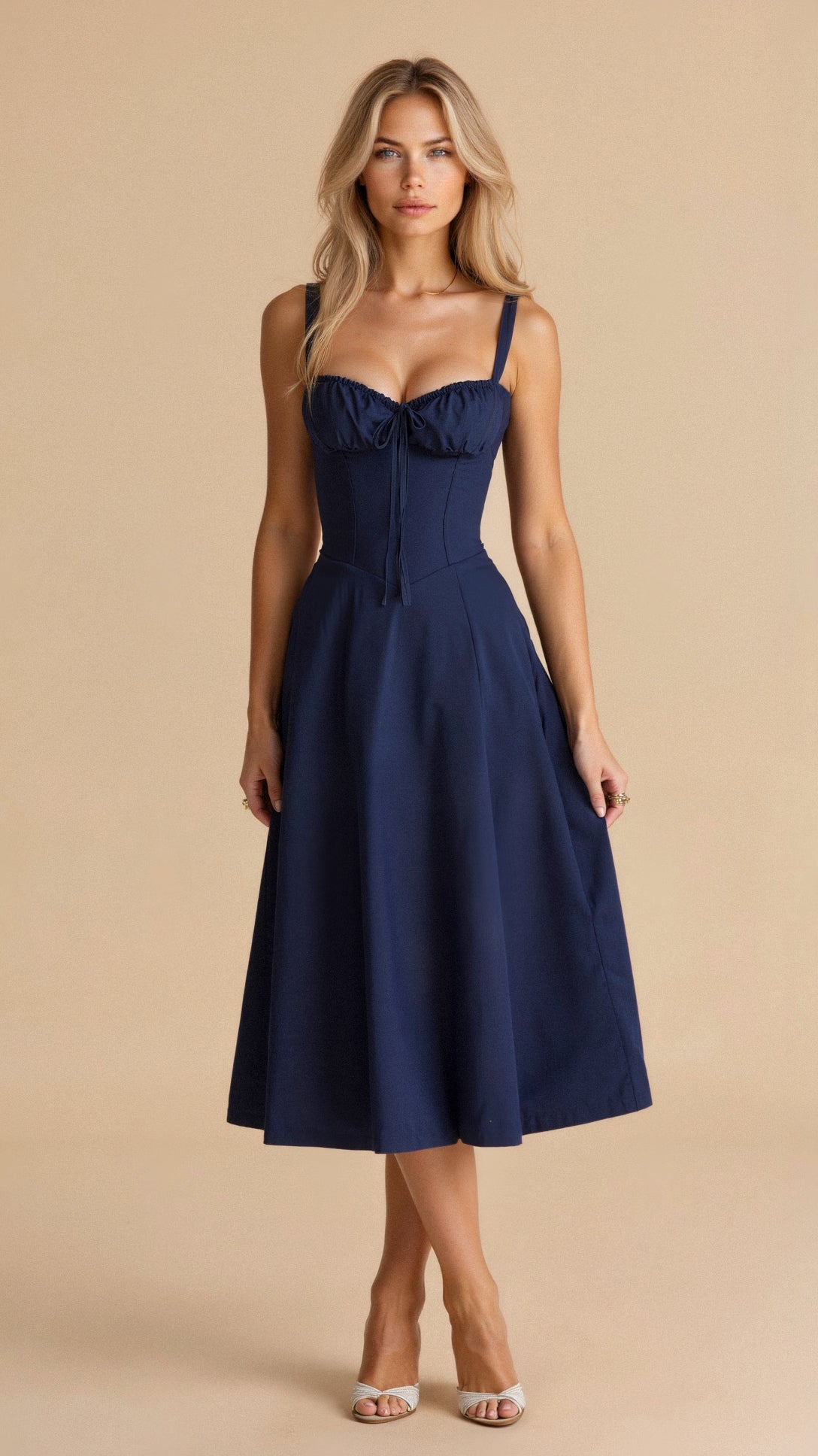 Selene | Women's Waist Dress-Dresses-Urban Devyne-Marine Blue-6 (XS)-Urban Devyne