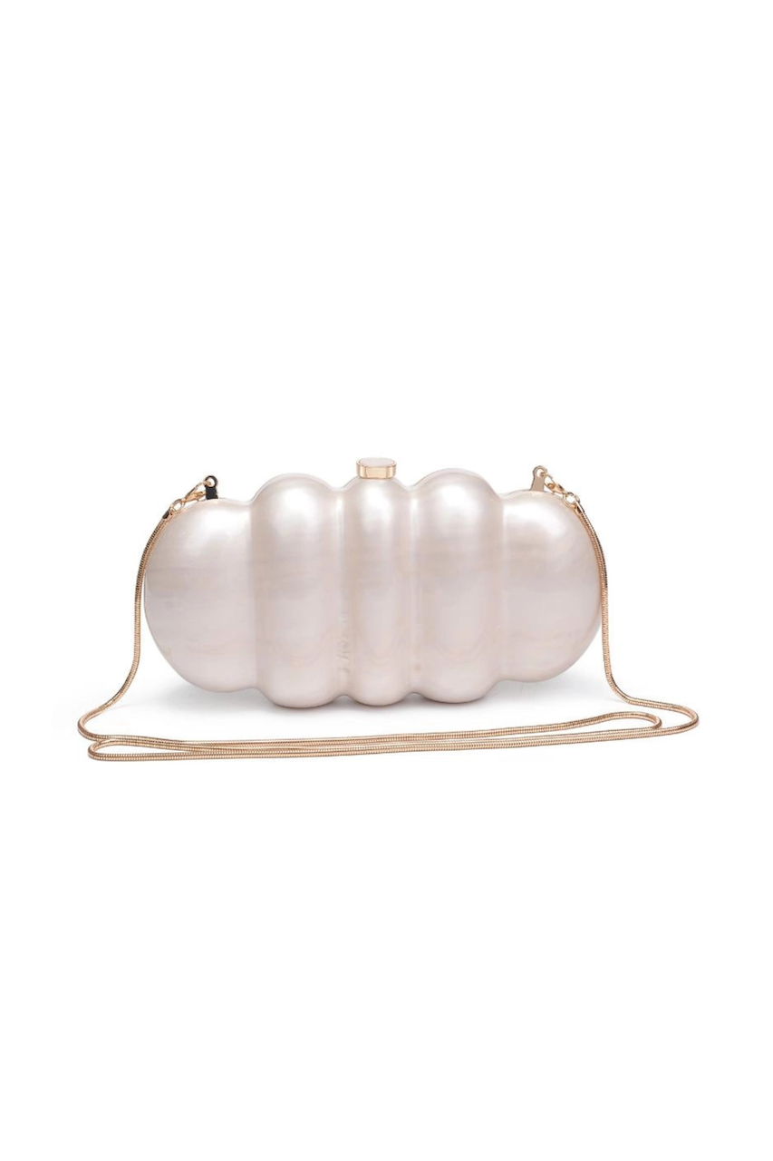 Daria | Ovel Marble Clutch-Clutches-Urban Devyne-Pearl White-Urban Devyne