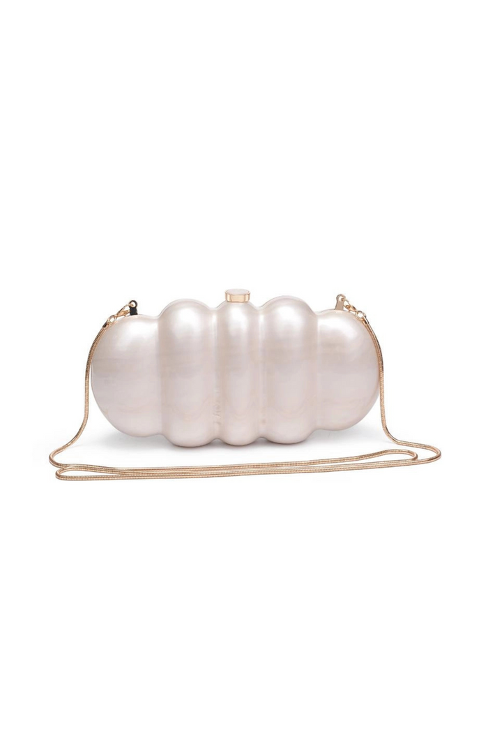Daria | Ovel Marble Clutch-Clutches-Urban Devyne-Pearl White-Urban Devyne