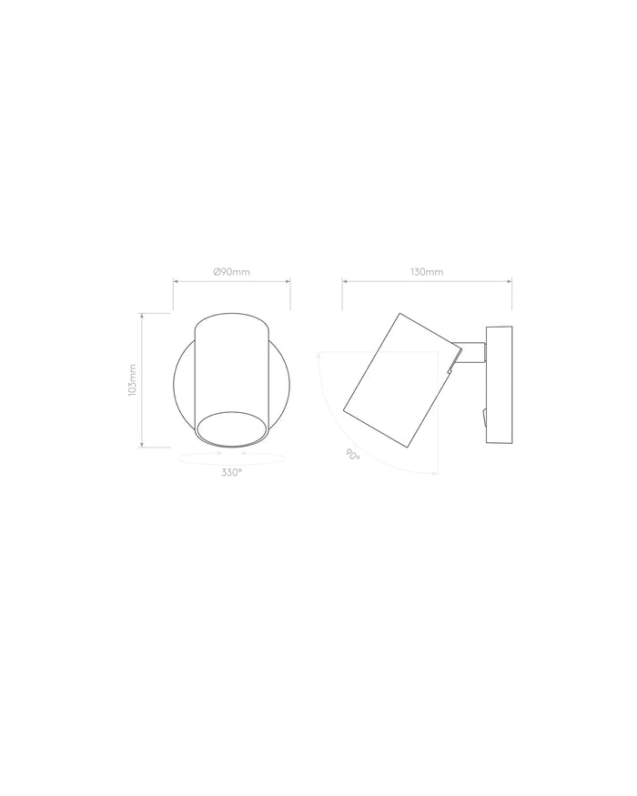 Adjustable Single Switched Wall Light