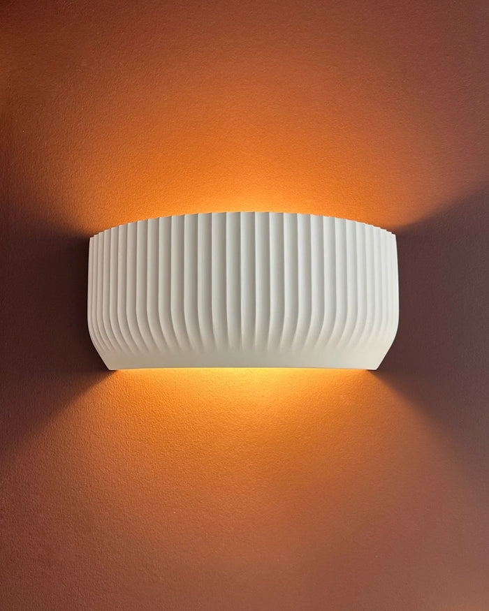 Pleated Plaster Wall Light