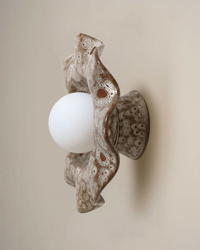 Wavy Ceramic Pearl Wall Light
