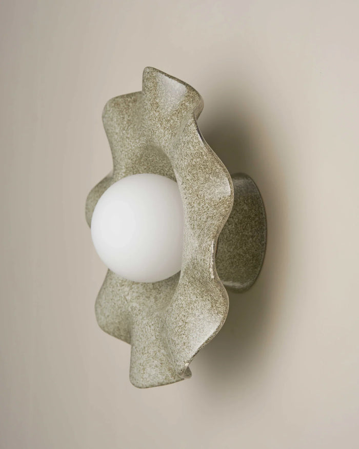 Wavy Ceramic Pearl Wall Light