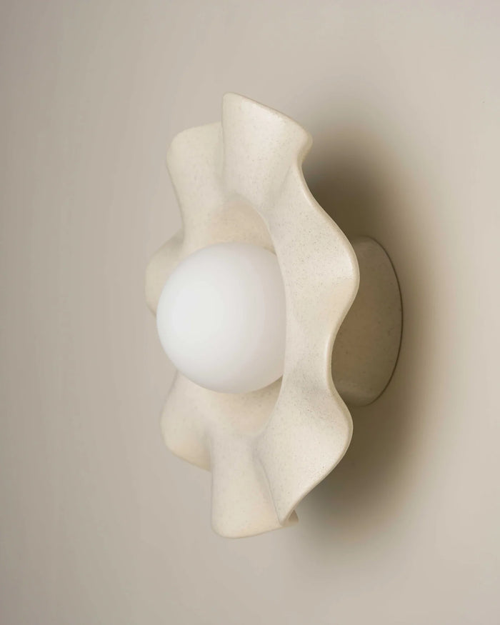 Wavy Ceramic Pearl Wall Light