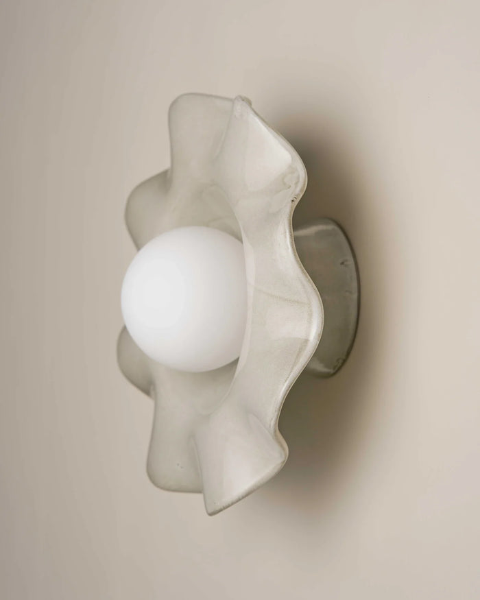 Wavy Ceramic Pearl Wall Light