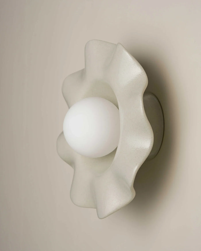 Wavy Ceramic Pearl Wall Light