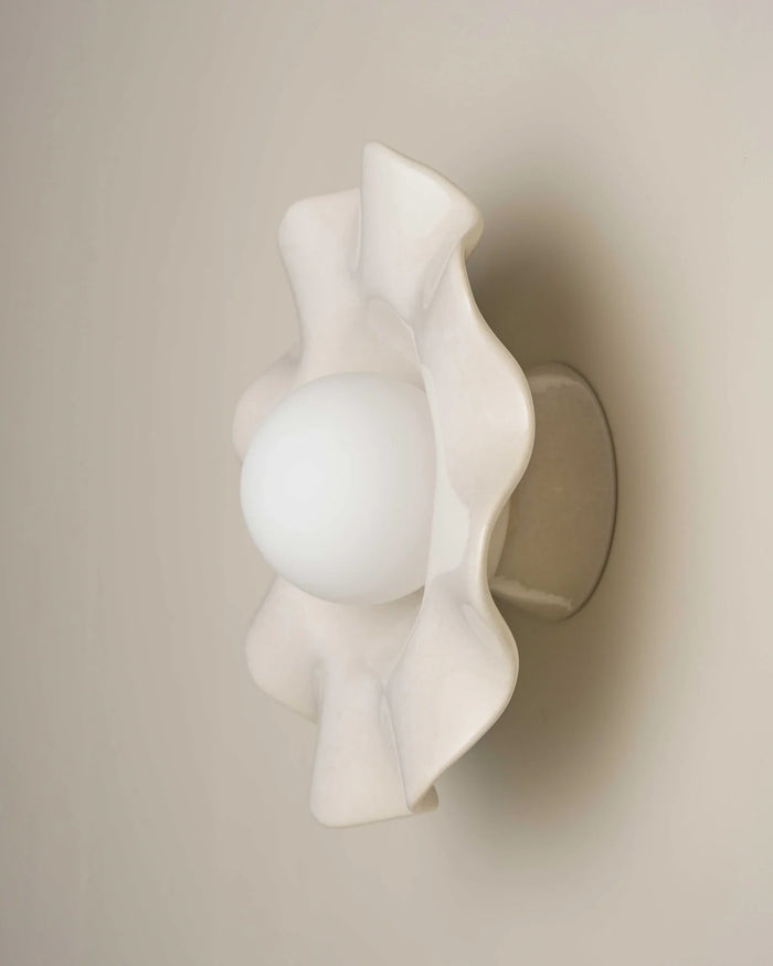 Wavy Ceramic Pearl Wall Light