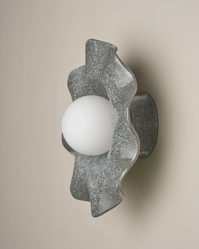 Wavy Ceramic Pearl Wall Light