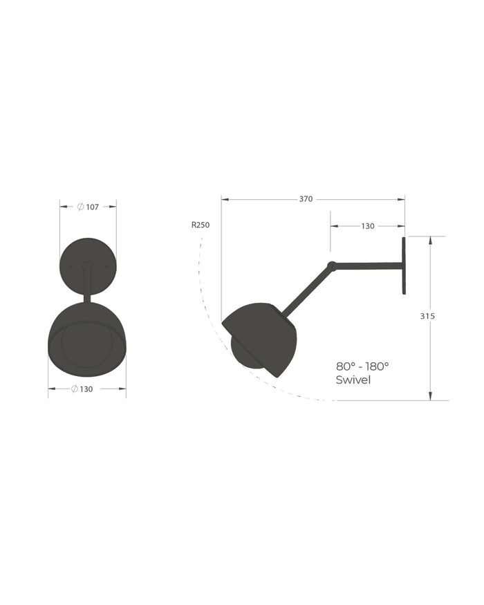 Terra Round Long Arm Wall Light