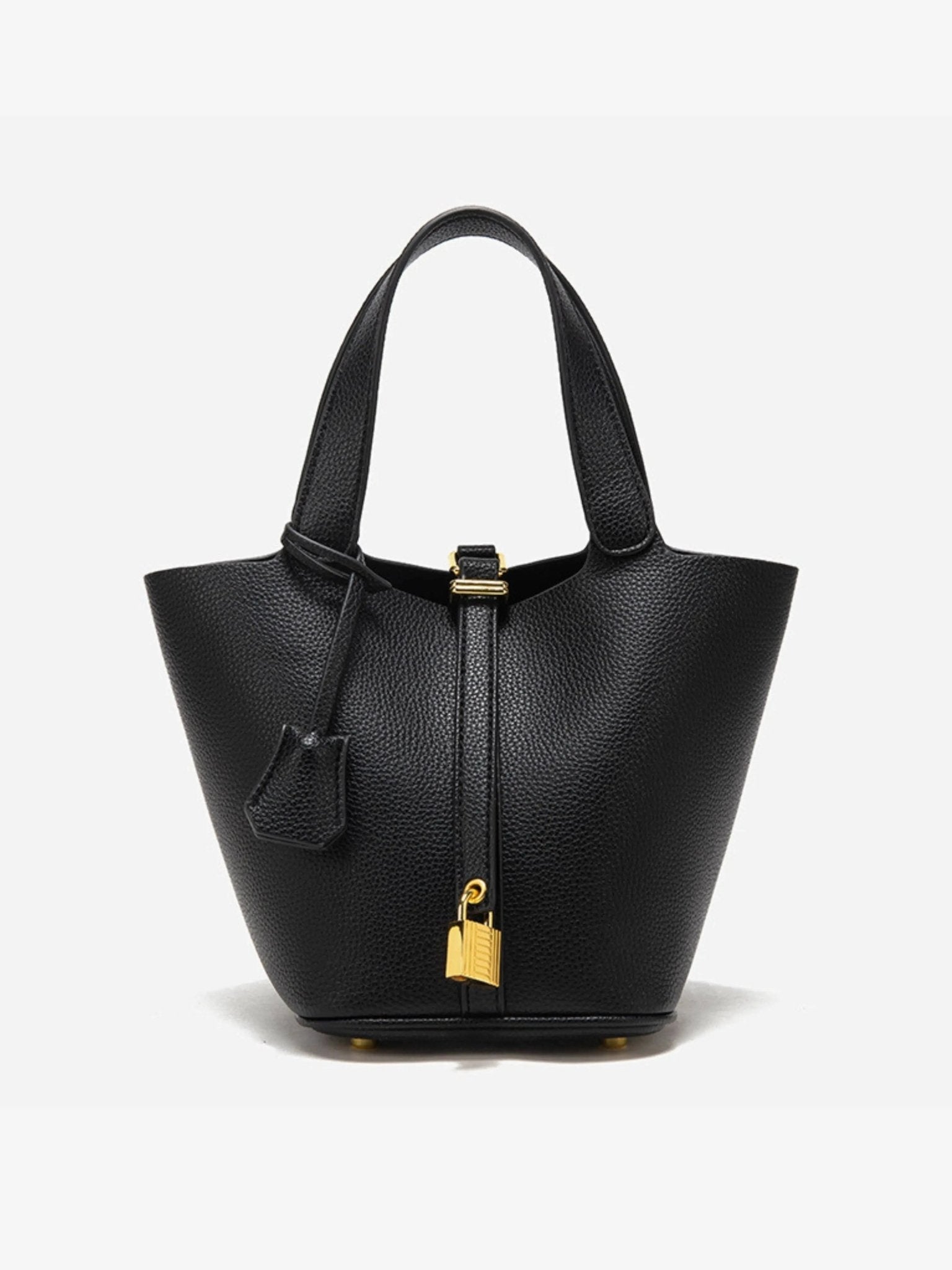 Celia | Leather Bucket Bag-Handbag-Urban Devyne-Black-Urban Devyne