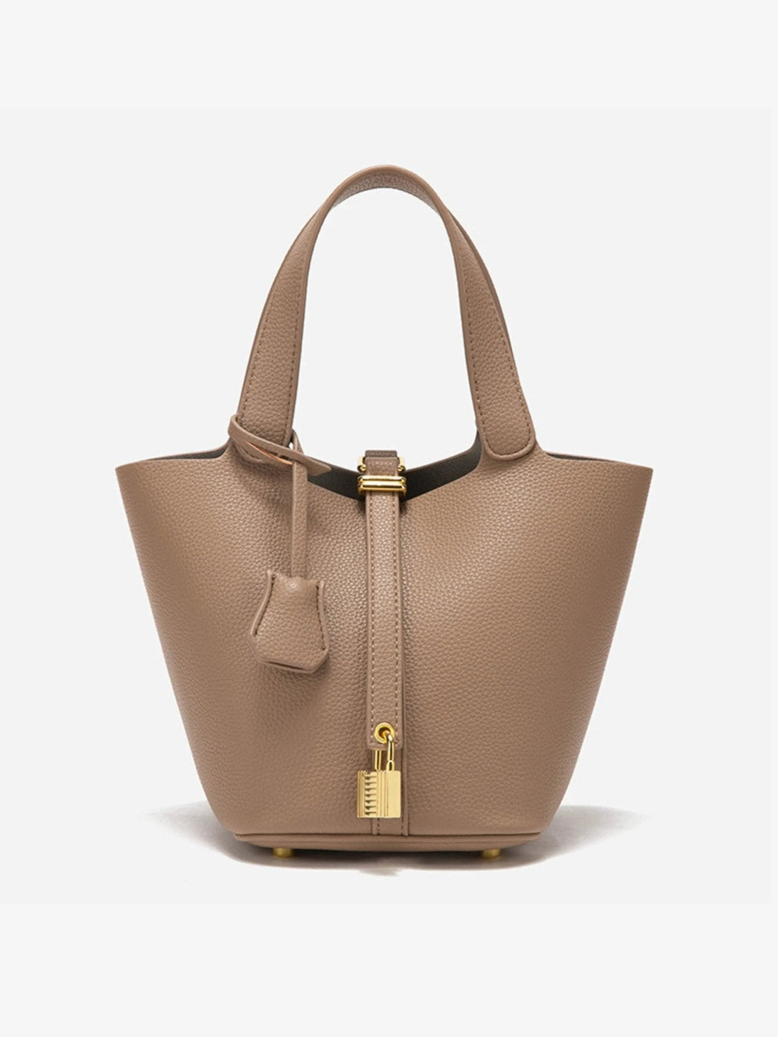 Celia | Leather Bucket Bag-Handbag-Urban Devyne-Taupe-Urban Devyne