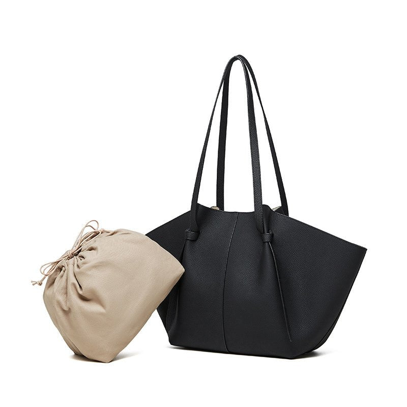 Kayla | Double Straps Leather Tote Bag-Shopper Bags-Urban Devyne-Urban Devyne