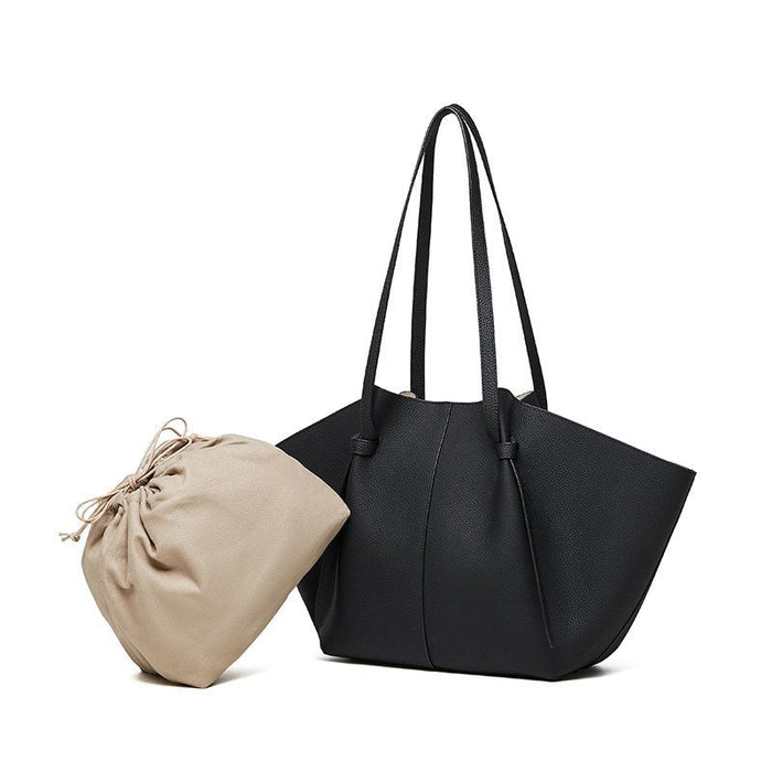 Kayla | Double Straps Leather Tote Bag-Shopper Bags-Urban Devyne-Urban Devyne