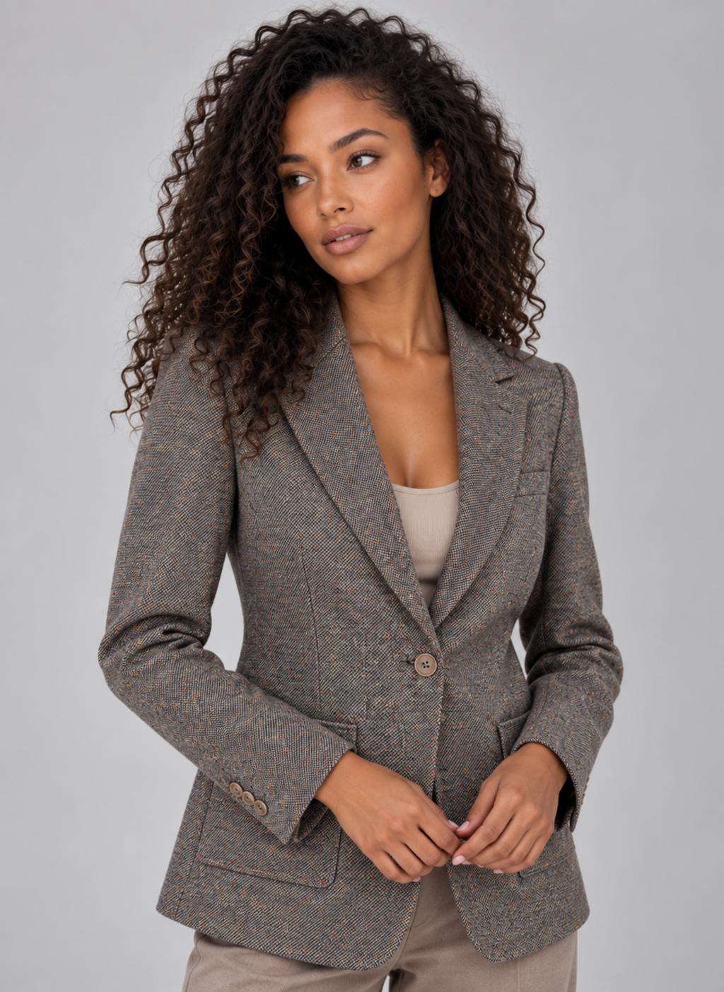 Pax | Women's Single Breasted Tailored Wool Blend Smart Casual Blazer Jacket