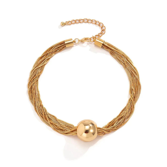 Donna Multi Layered Chain Ball Necklace and Bracelet