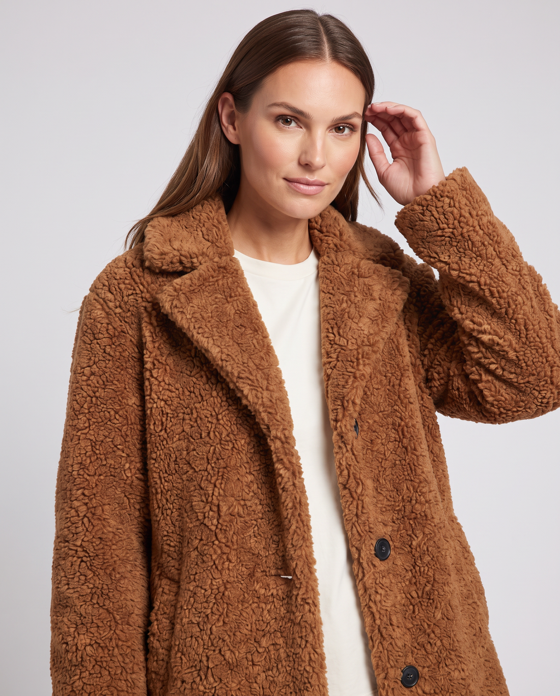 Raven | Women's Single Breasted Winter Teddy Coat
