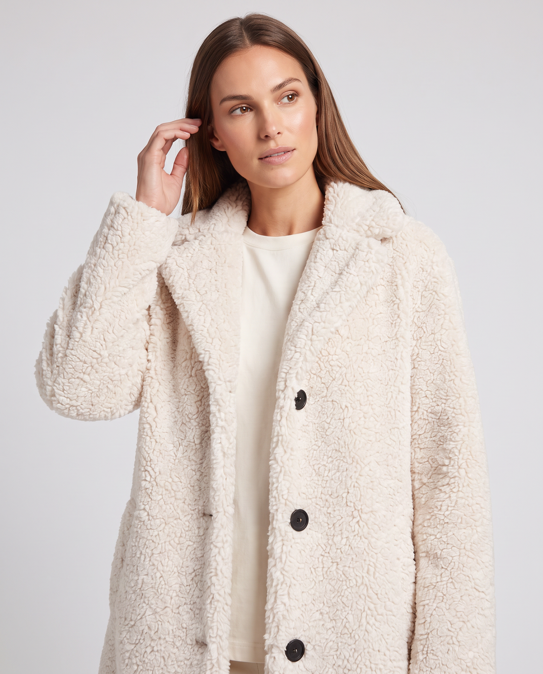 Raven | Women's Single Breasted Winter Teddy Coat