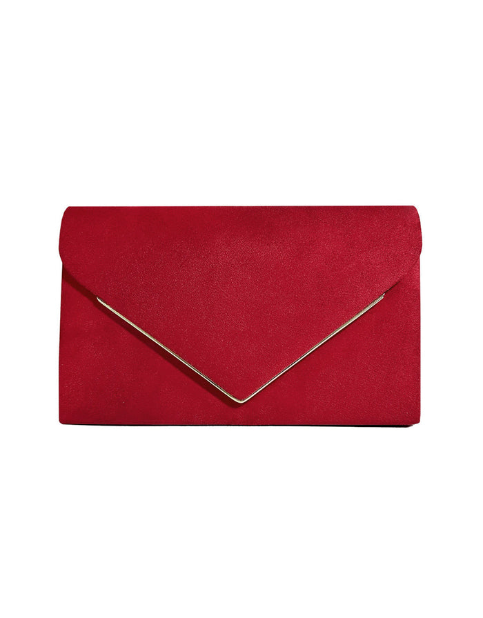 Winnie Suede Velvet Envelope Clutch