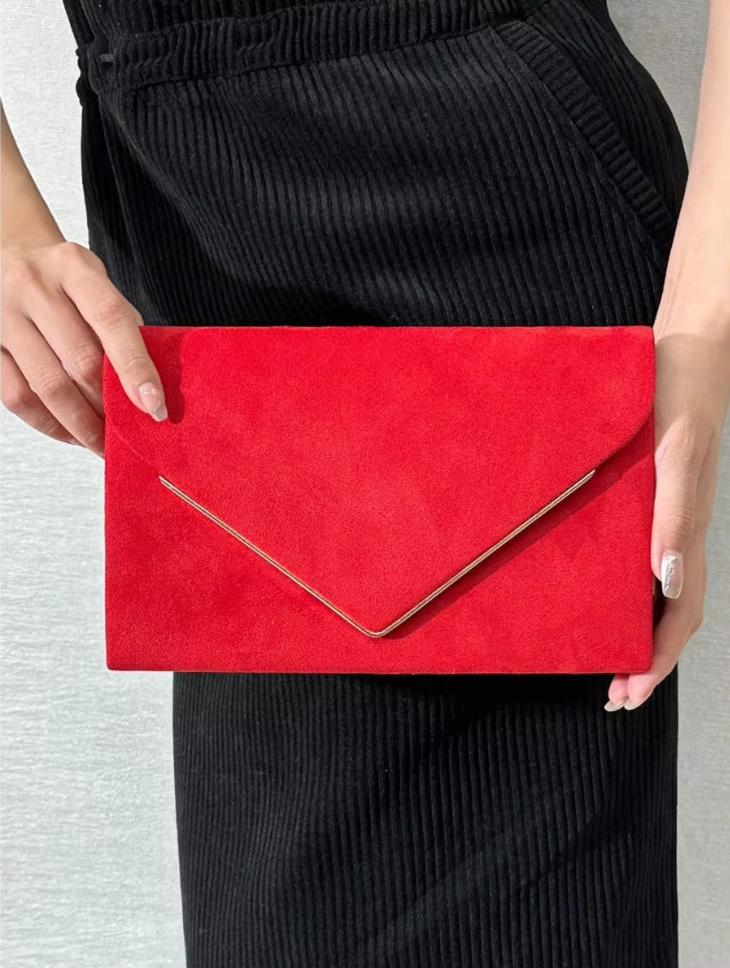 Winnie Suede Velvet Envelope Clutch