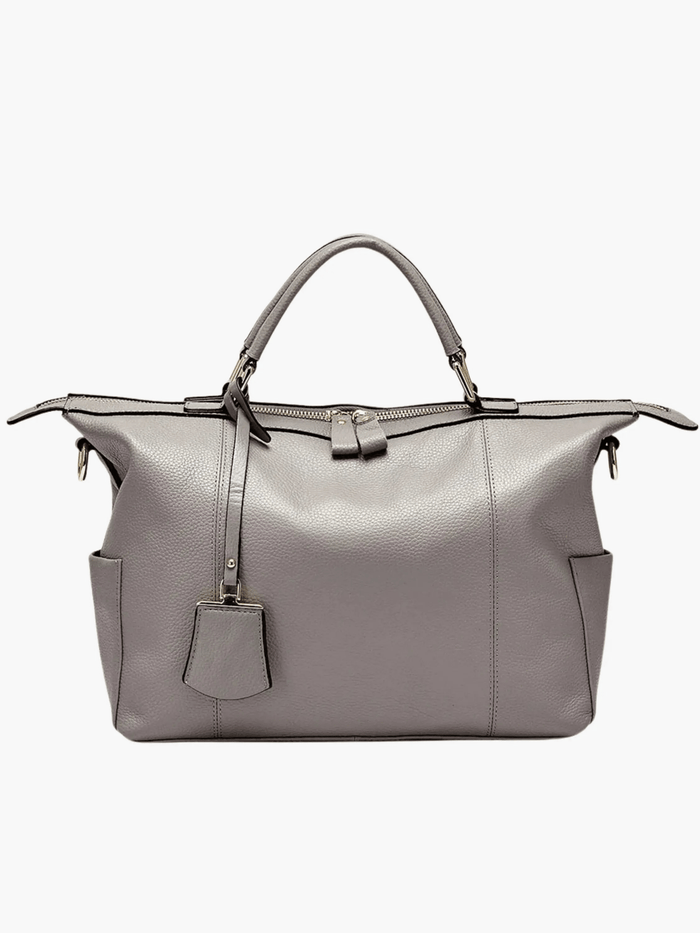 Dakota | Leather Weekender Tote-Shopper Bags-Urban Devyne-Grey-Urban Devyne