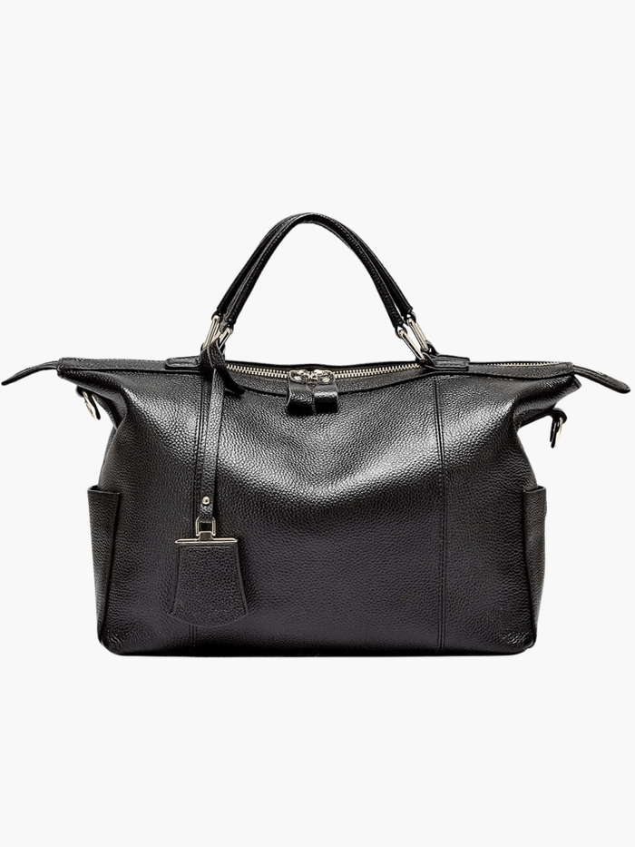 Dakota | Leather Weekender Tote-Shopper Bags-Urban Devyne-Black-Urban Devyne