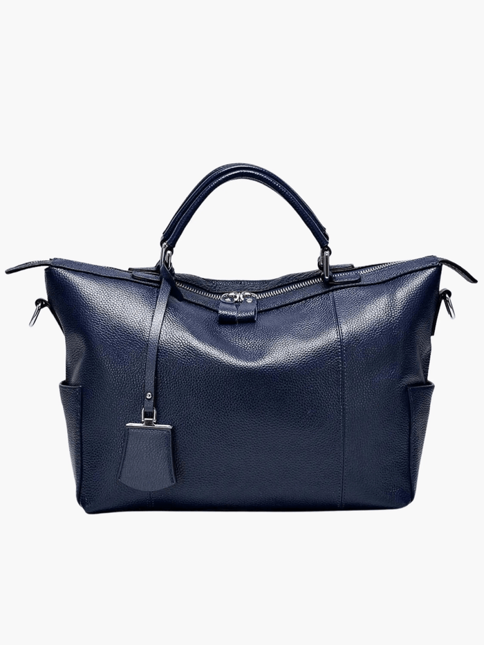 Dakota | Leather Weekender Tote-Shopper Bags-Urban Devyne-Navy Blue-Urban Devyne