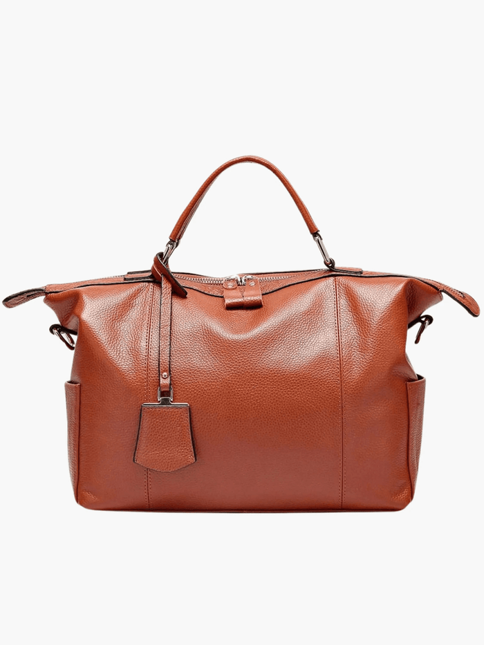 Dakota | Leather Weekender Tote-Shopper Bags-Urban Devyne-Brown-Urban Devyne