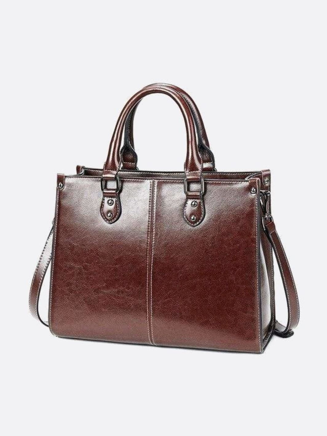 Kalila | Vintage Style Leather Tote Bag-Tote Bags-Urban Devyne-Coffee-Urban Devyne
