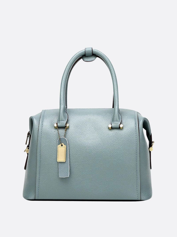 Blair | Leather Bag with Handles-Handbags-Urban Devyne-Light Blue-Urban Devyne