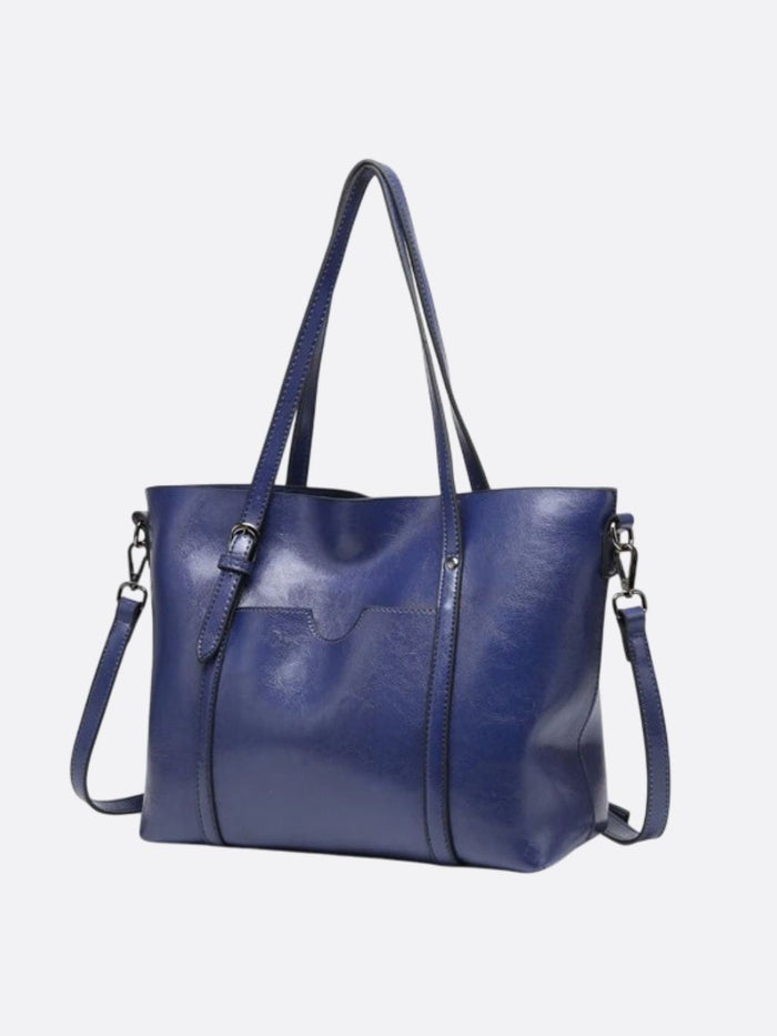 Elsa | Leather Tote Bag-Tote Bag / Shopper / Leather Handbag-Urban Devyne-Blue-Urban Devyne