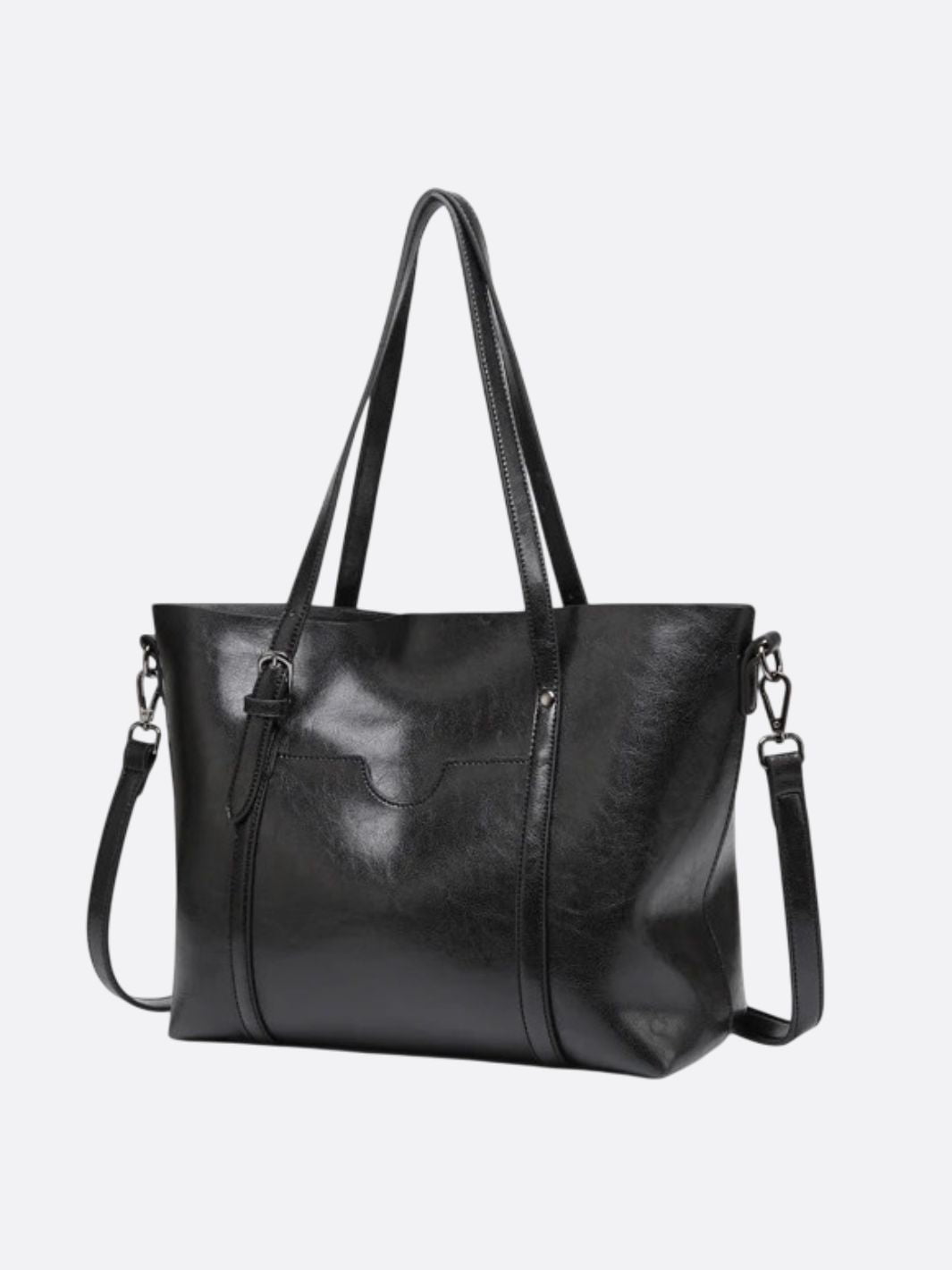 Elsa | Leather Tote Bag-Tote Bag / Shopper / Leather Handbag-Urban Devyne-Black-Urban Devyne