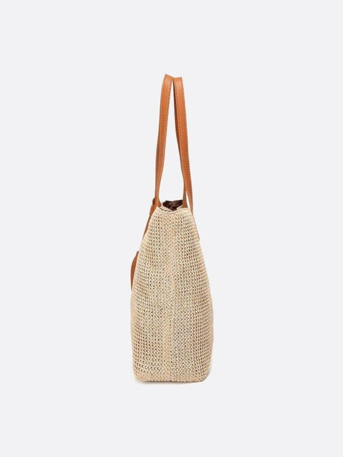 Francesca | Woven Straw Tote Bag-Shoulder Bags-Urban Devyne-Urban Devyne