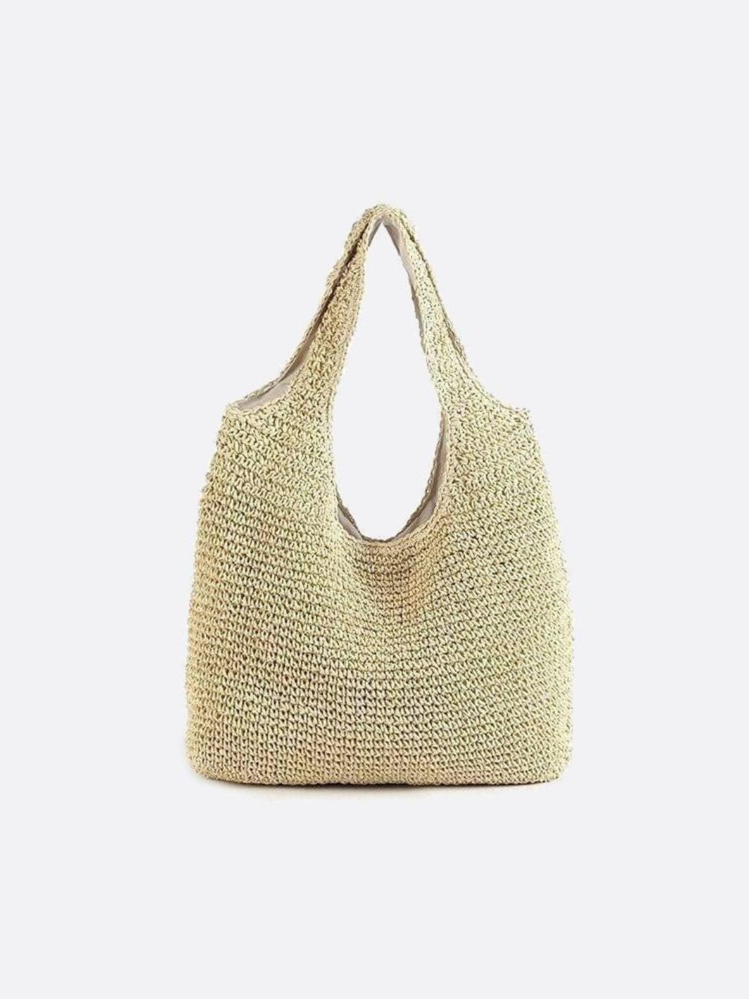 Hannah | Woven Straw Tote Shoulder Bag-Shoulder Bags-Urban Devyne-Beige-Urban Devyne