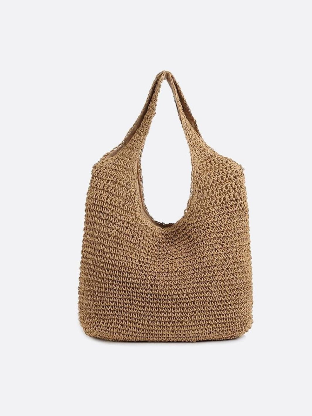 Hannah | Woven Straw Tote Shoulder Bag-Shoulder Bags-Urban Devyne-Light Brown-Urban Devyne