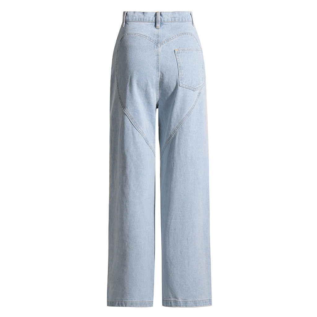 Glint | Crystal Embellished Cutout High-Waist Straight Jeans