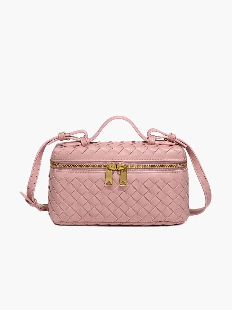 Greta | Woven Box Crossbody Bag-Crossbody Bag-Urban Devyne-Pink-Urban Devyne