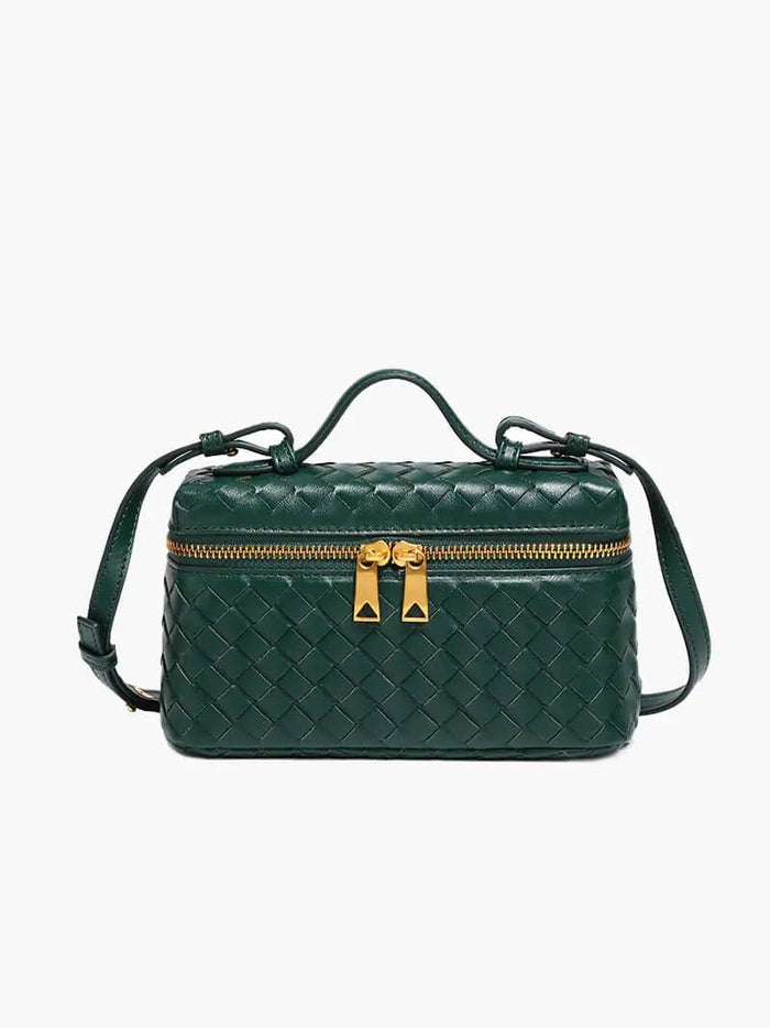 Greta | Woven Box Crossbody Bag-Crossbody Bag-Urban Devyne-Dark Green-Urban Devyne