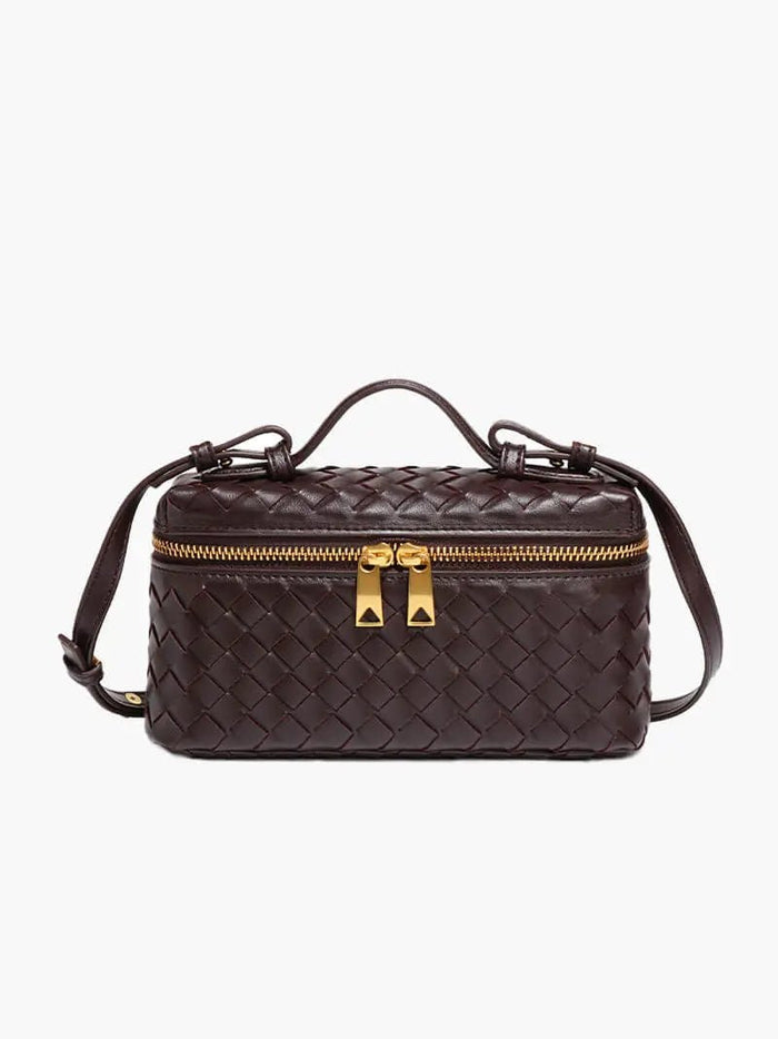 Greta | Woven Box Crossbody Bag-Crossbody Bag-Urban Devyne-Brown-Urban Devyne