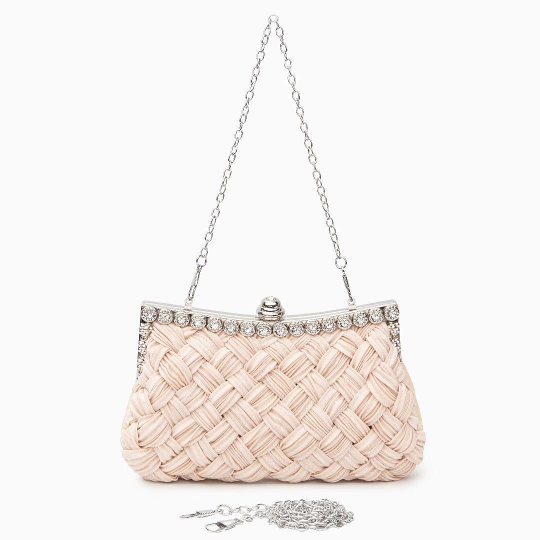 Lysandra | Satin & Crystal Evening Clutch-Clutches-Urban Devyne-Urban Devyne